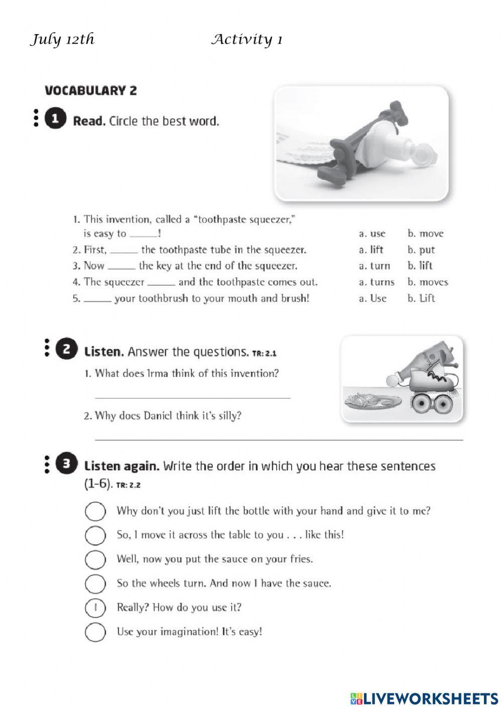 July 12th: Activity 1