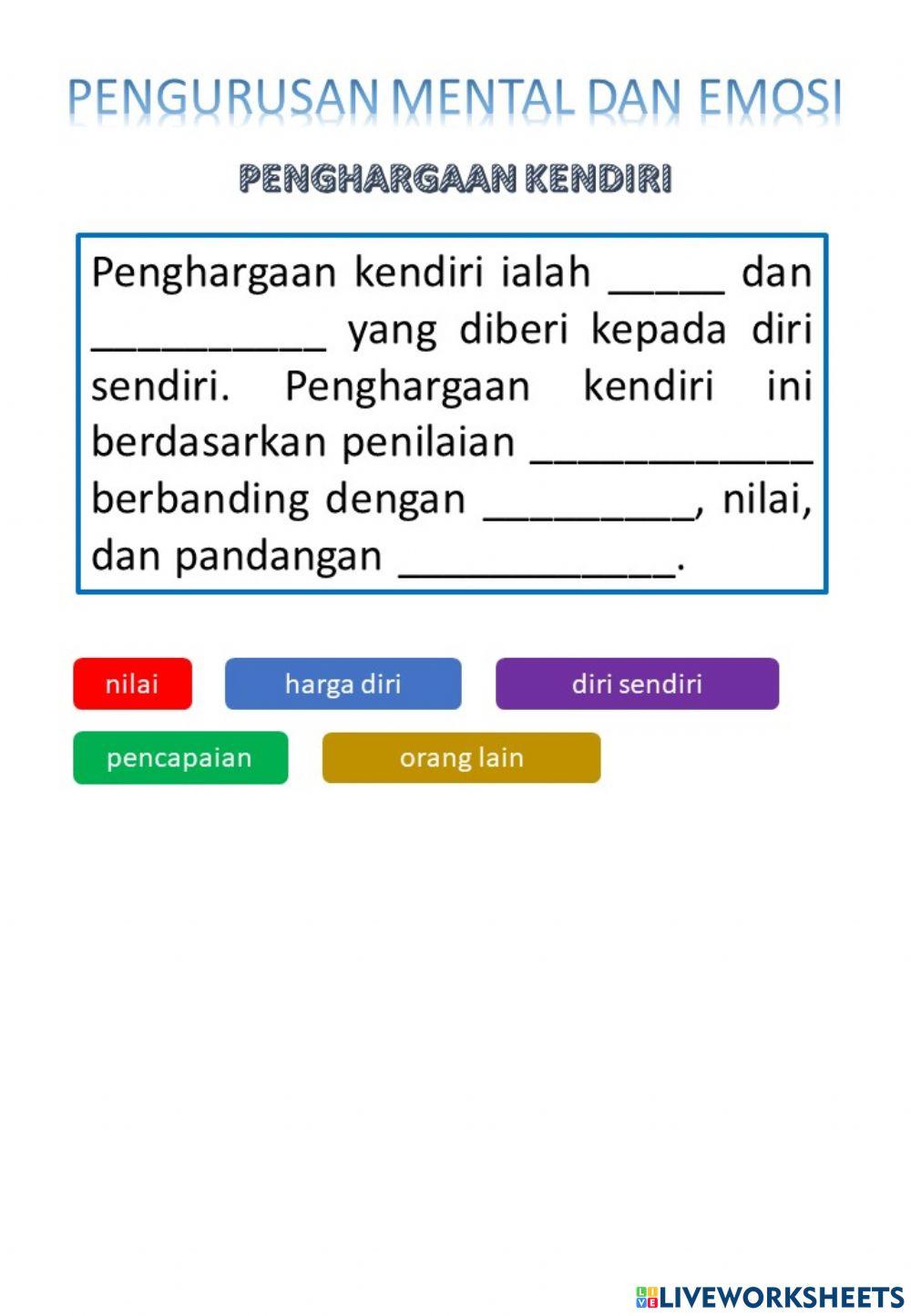 Pengurusan Mental Dan Emosi - Penghargaan Kendiri