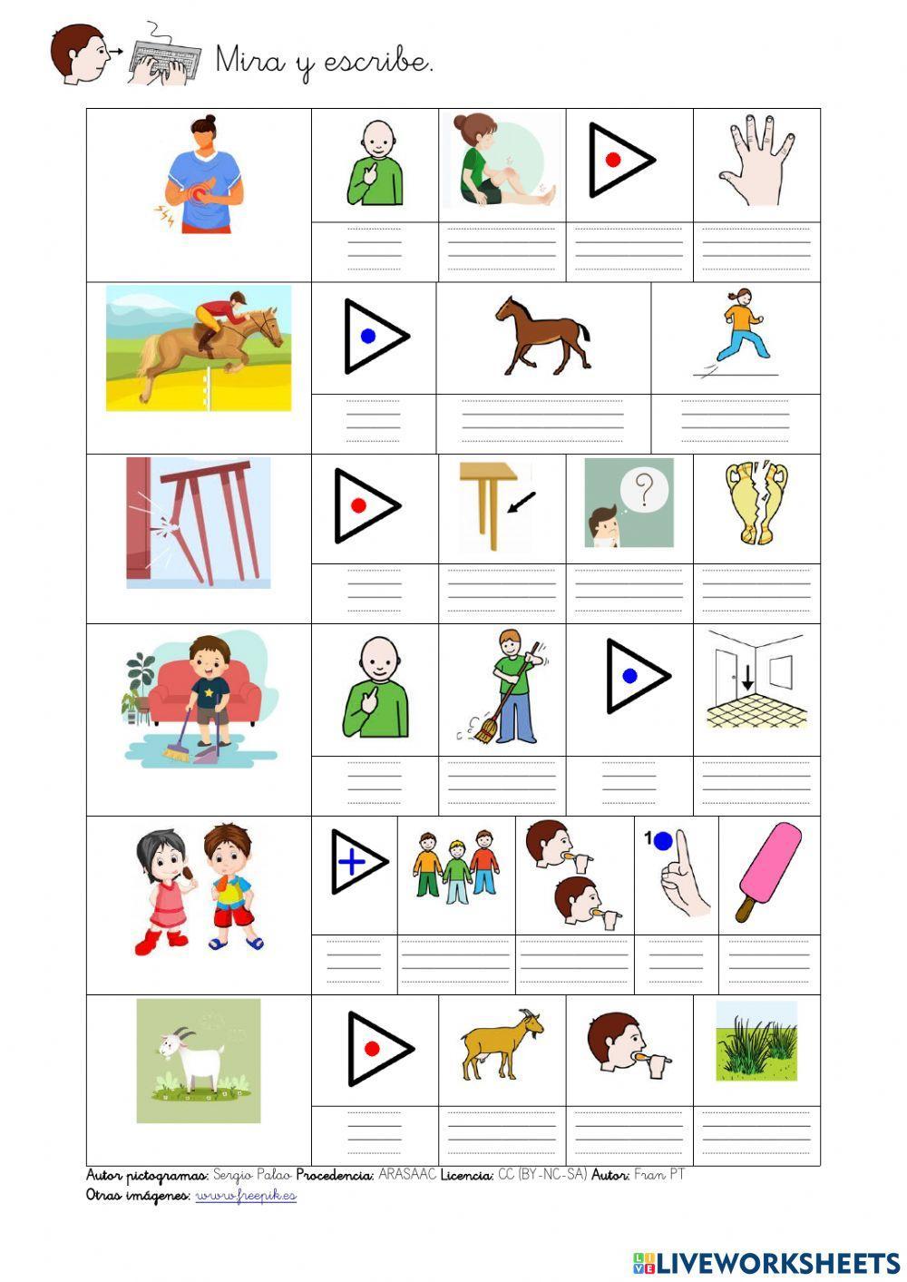 Oraciones con palabras parecidas (vocales).