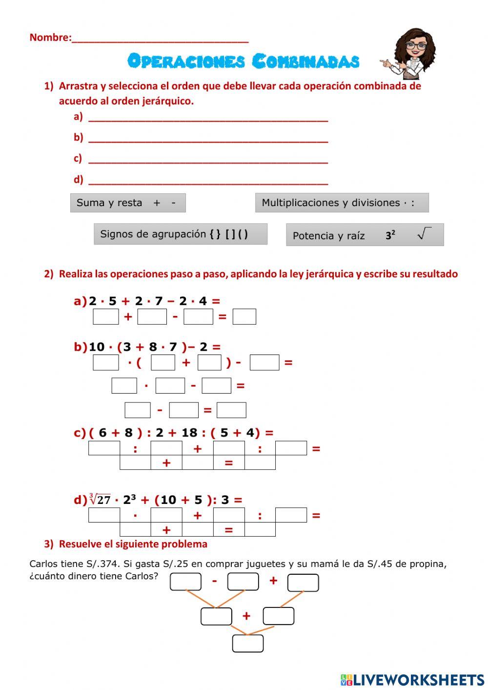 Operaciones combinadas - potenciación y radicación