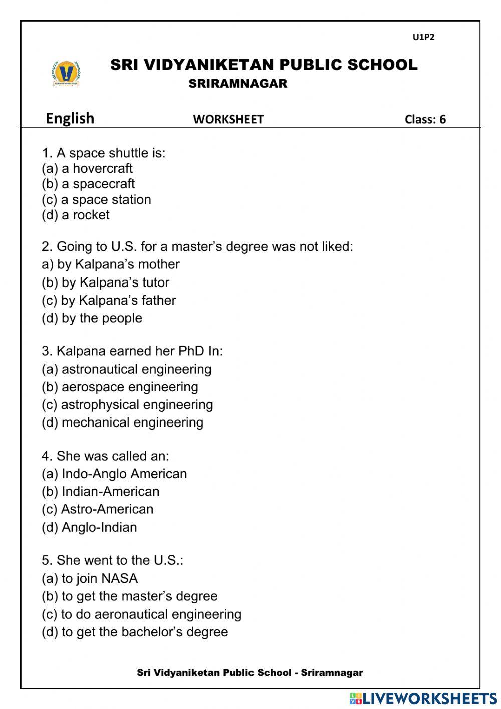 English worksheet 2