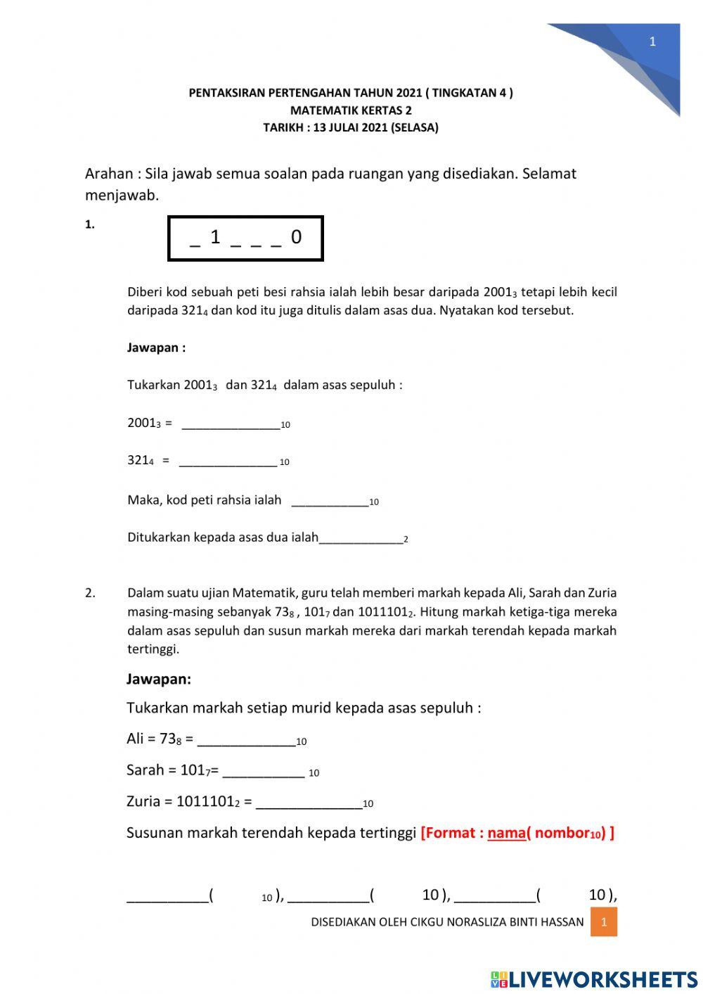 Pentaksiran pertengahan tahun 2021