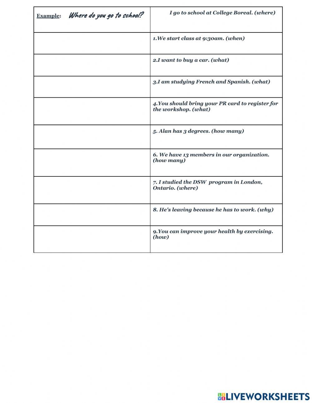 QUASM - Forming Questions in English