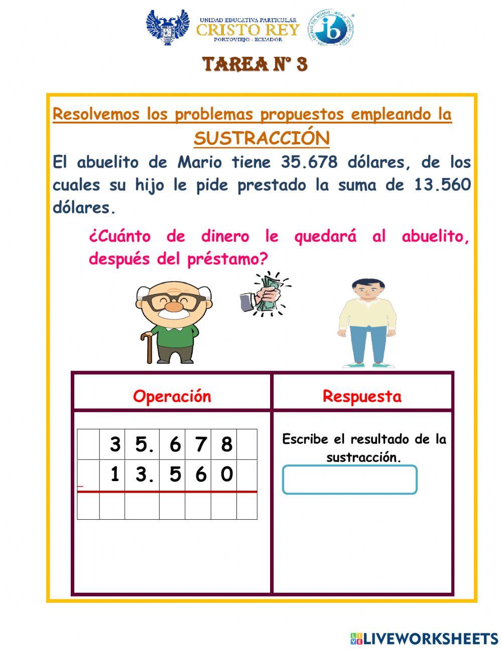 Operaciones de sustracción