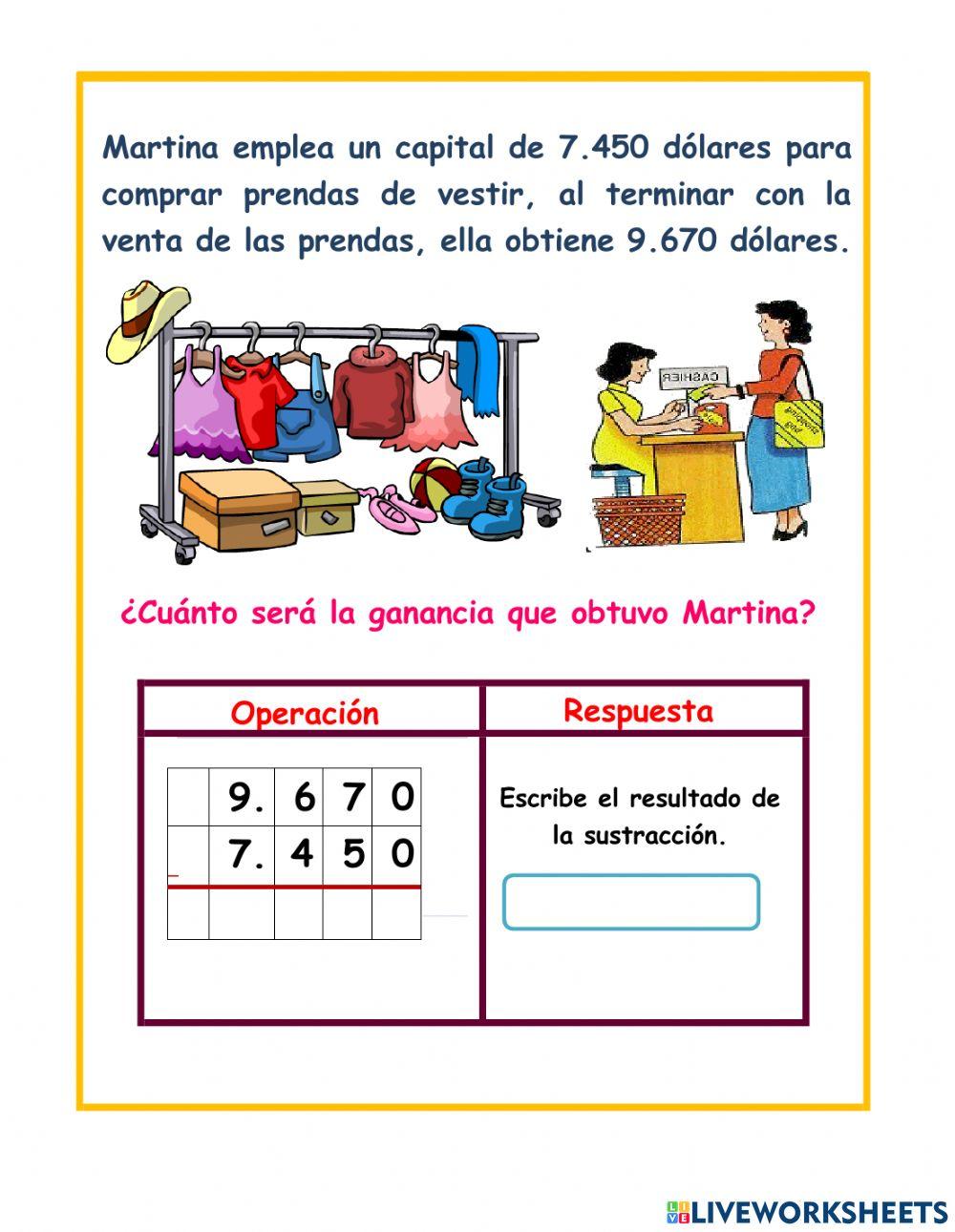 Operaciones de sustracción