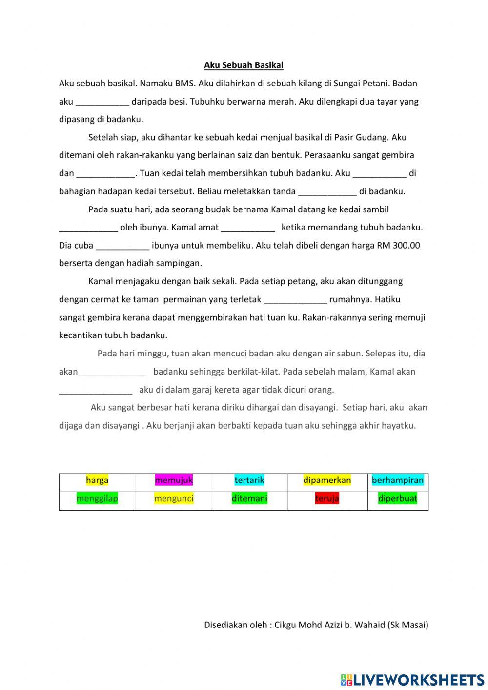 Melengkapkan karangan