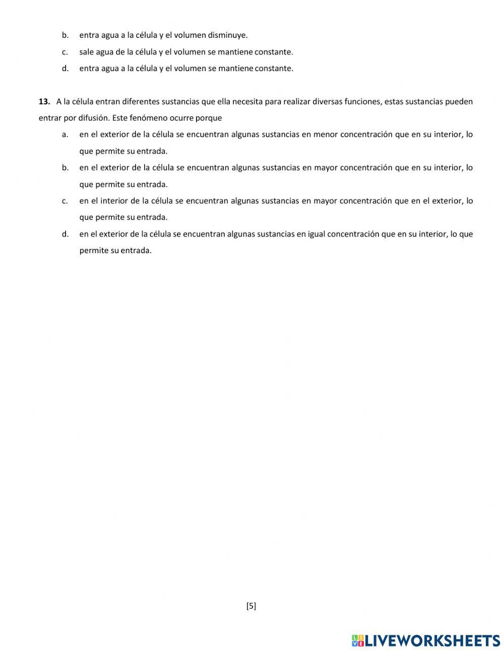 Actividad: membranas celulares