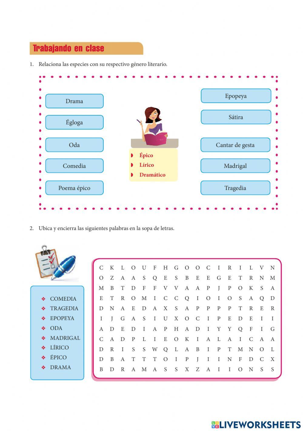 LOS GÉNEROS LITERARIOS