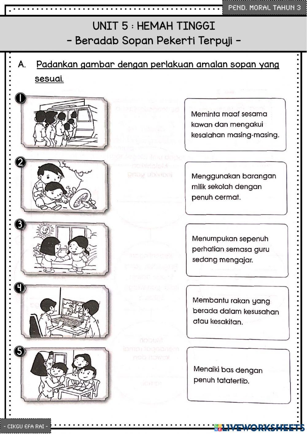 Moral Tahun 3 - Hemah Tinggi