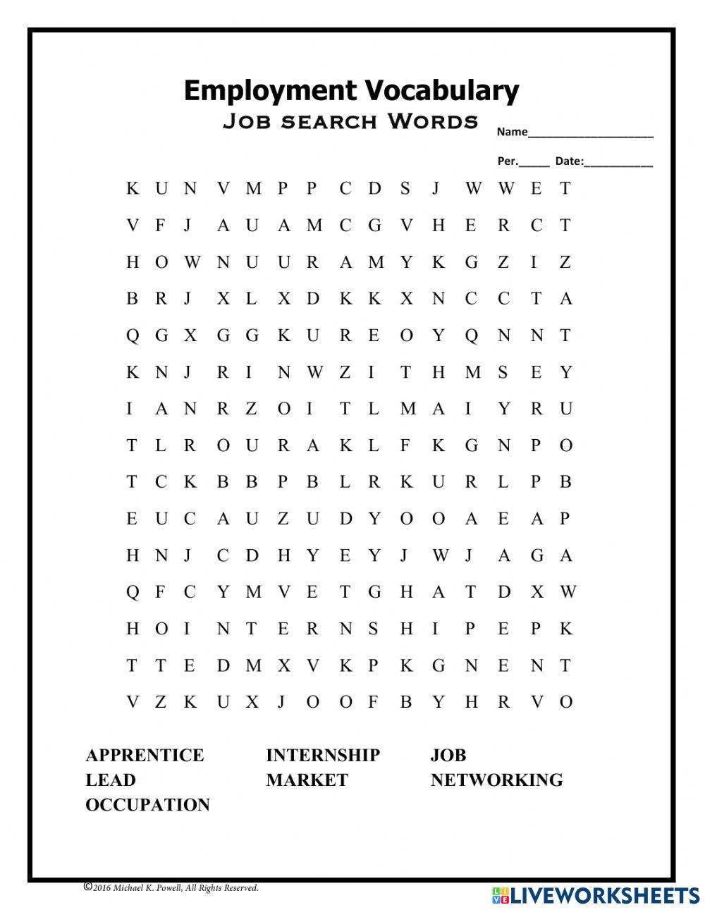 Employment Vocab