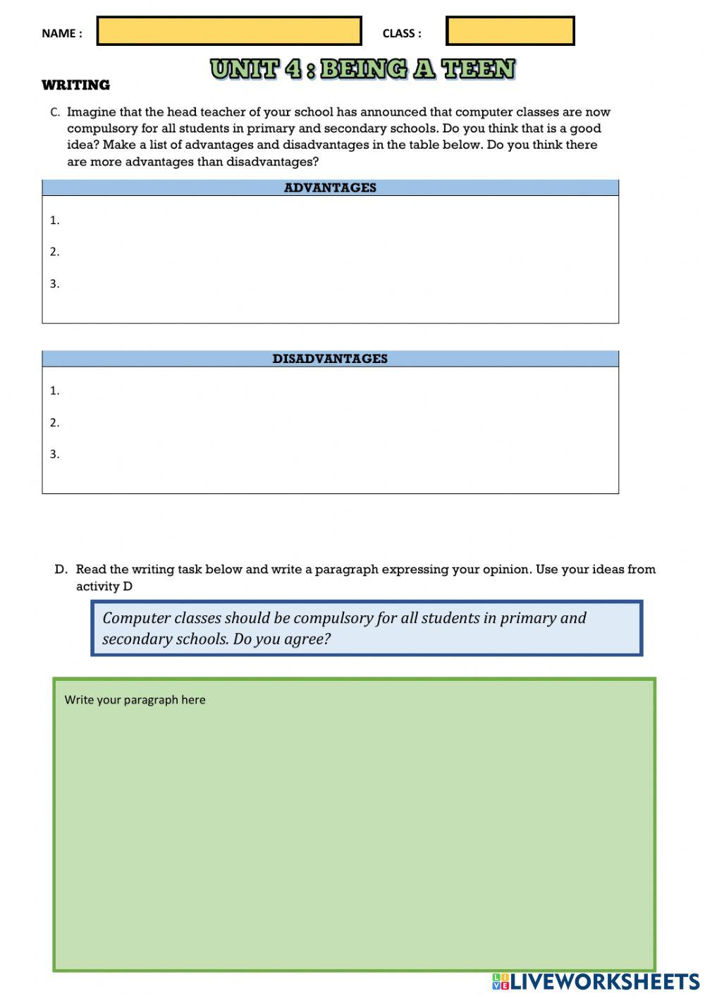 Advantages and Disadvantages ofcomputer classes