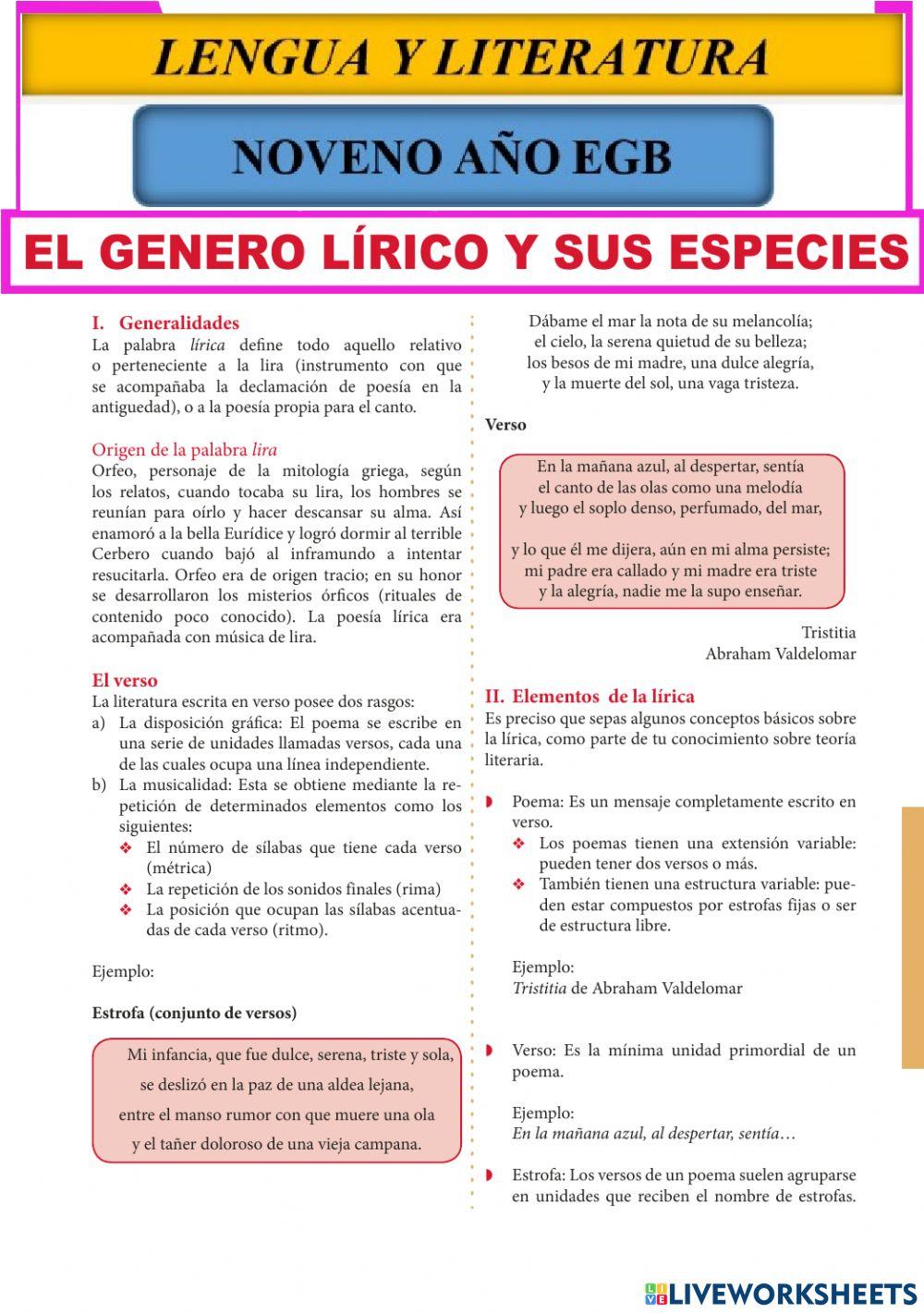 El género lírico