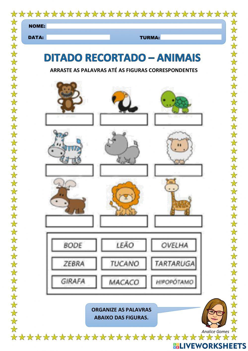 Ditado Recortado - Animais