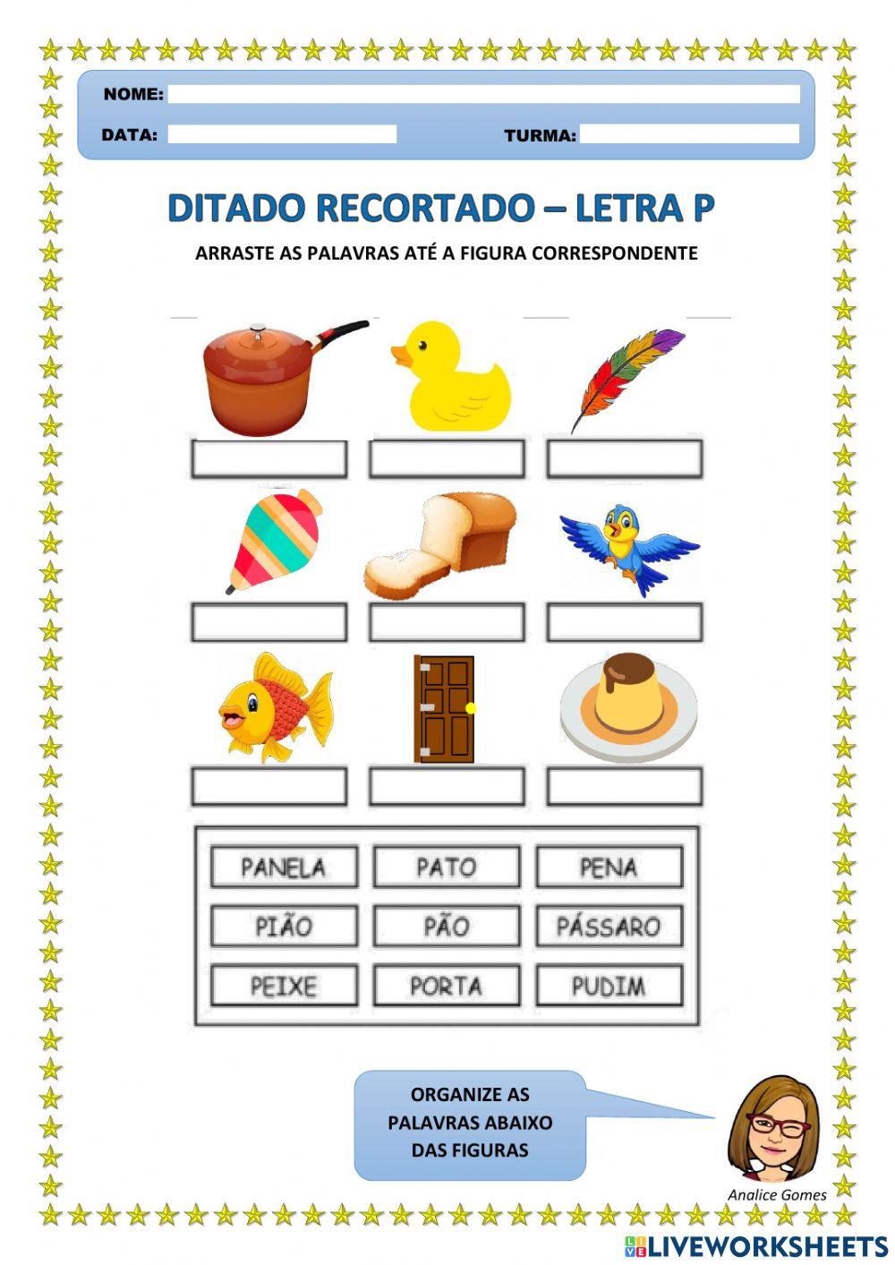Ditado Recortado - Letra P