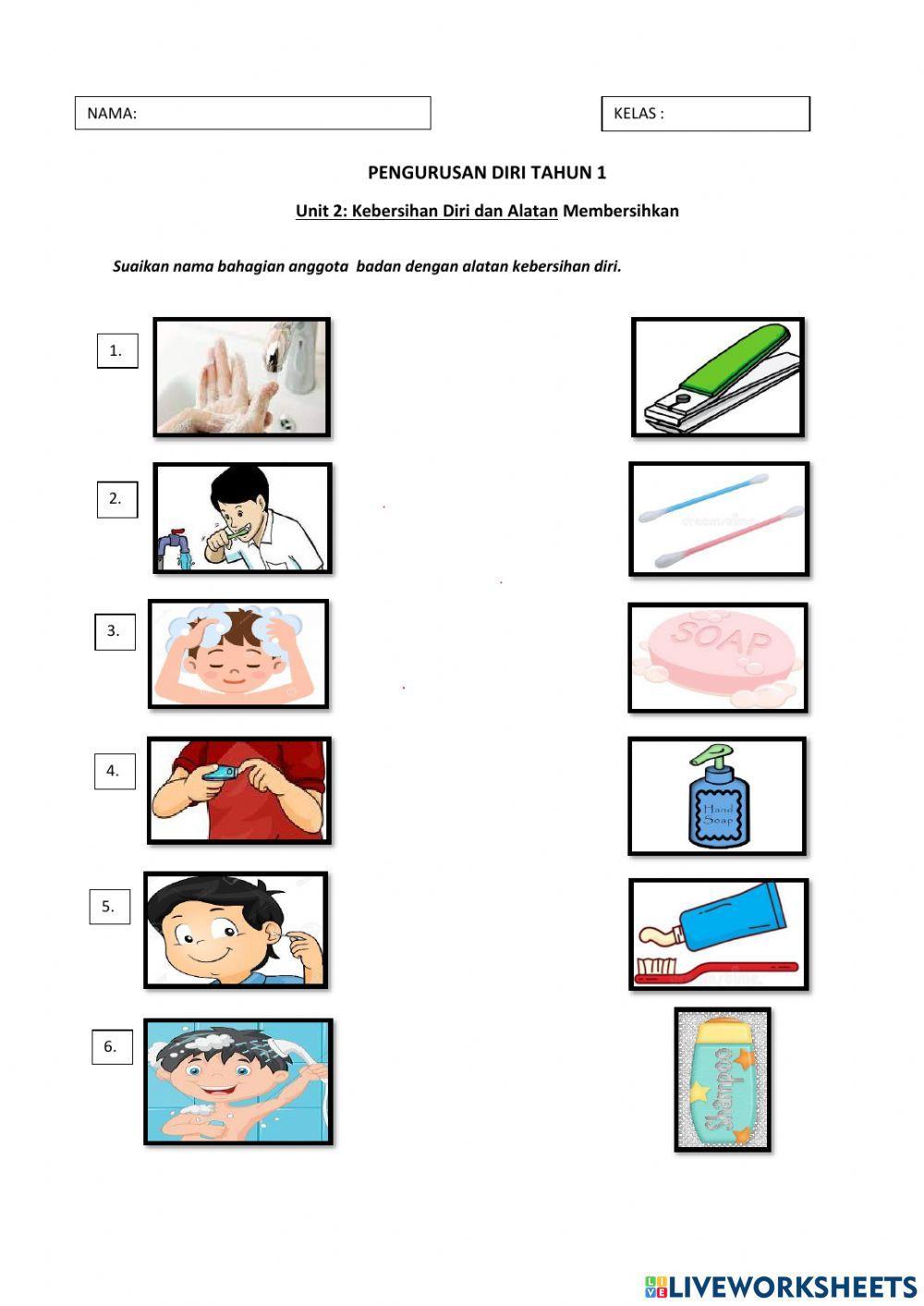 Pengurusan diri thn 1 alatan kebersihan diri