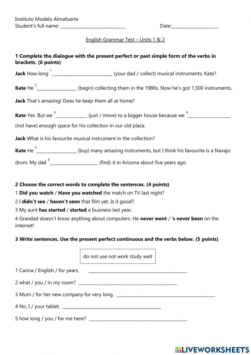 English Grammar Test