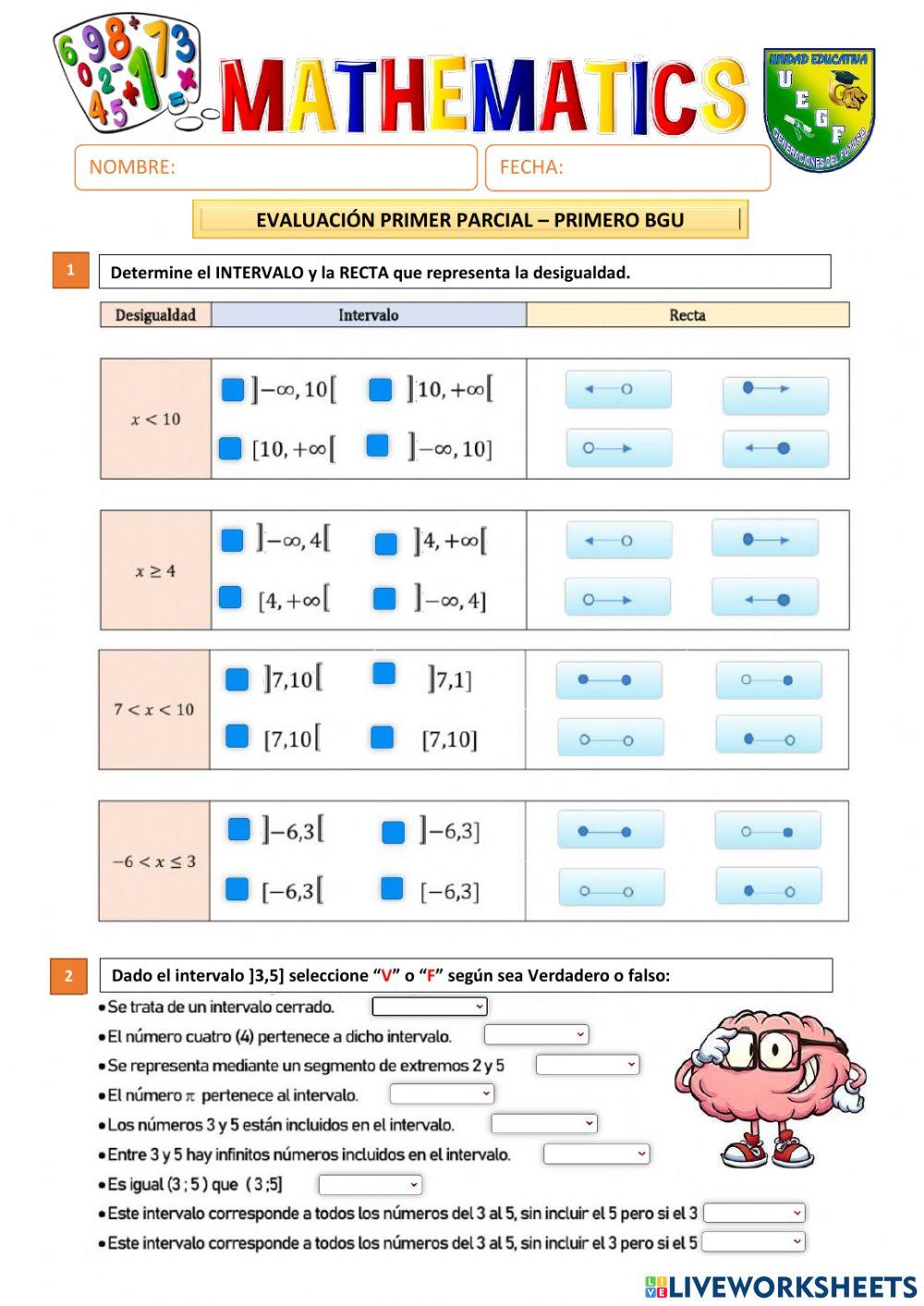 Evaluacion primer parcial primero bgu