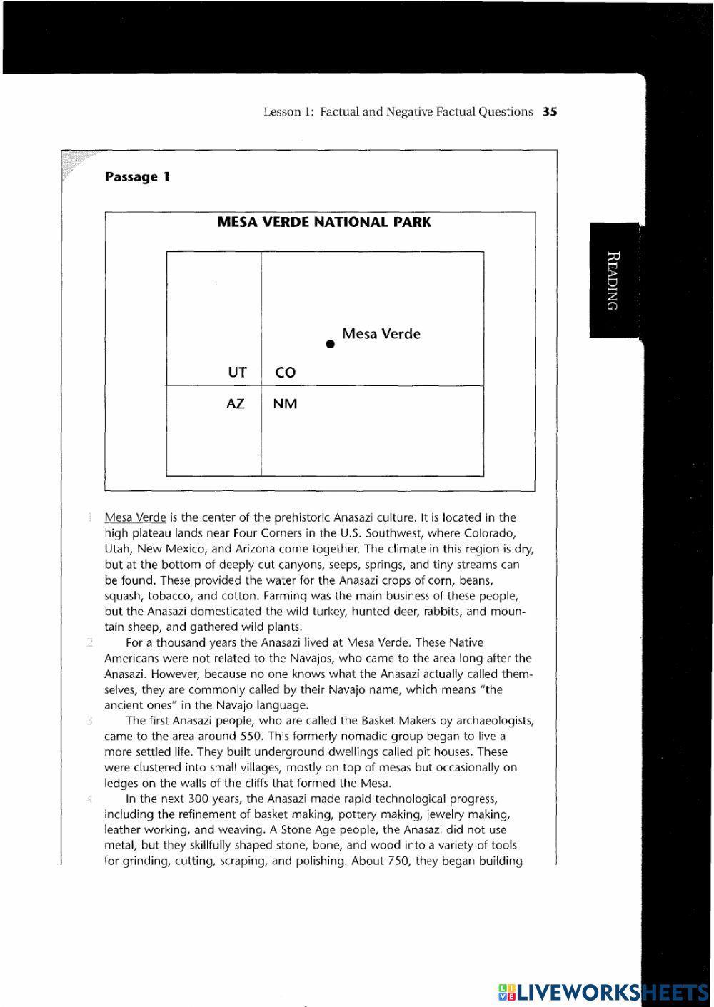Reading practice TOEFL factual and negative factual