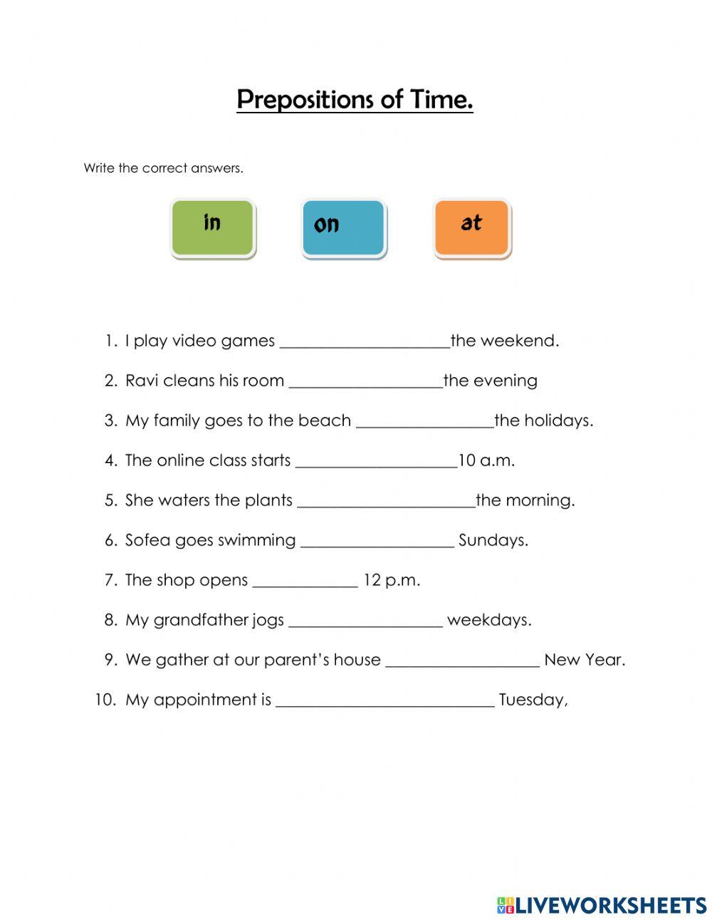 Prepositions of Time