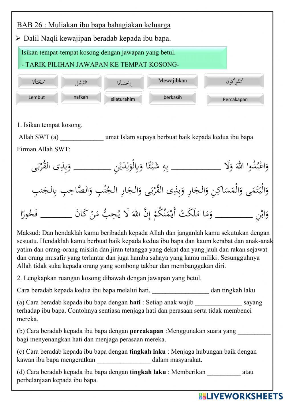 Muliakan ibu bapa bahagiakan keluarga