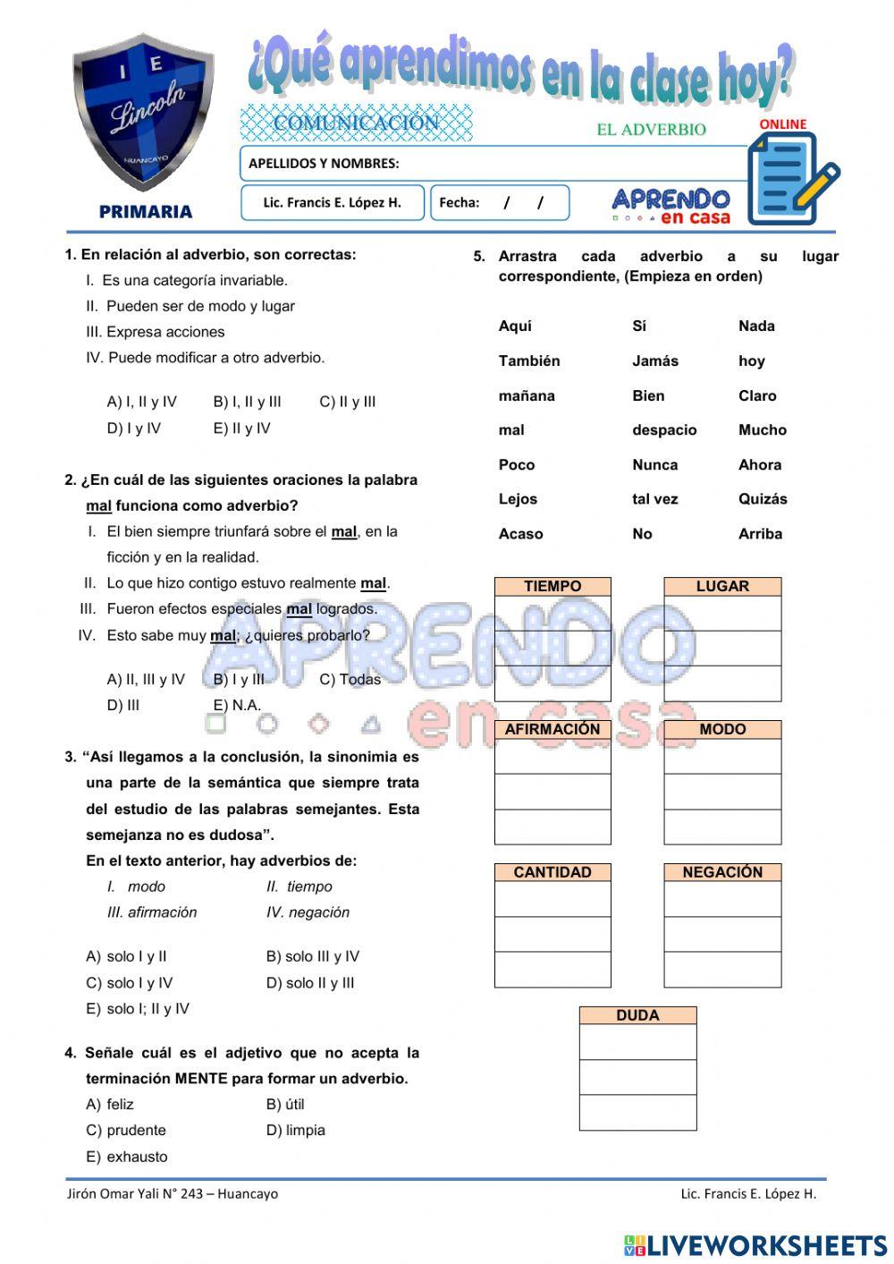 Practica de adverbio