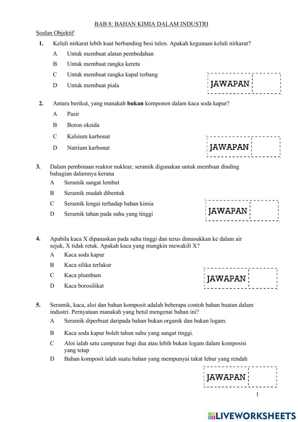 Bahan kimia dalam industri