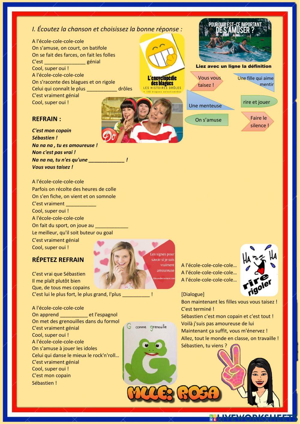 Dorothée  A L'ECOLE