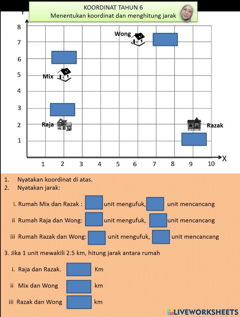KOORDINAT DAN JARAK  TAHUN 6