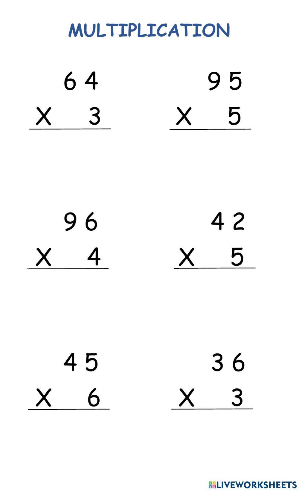 Multiplication with regrouping