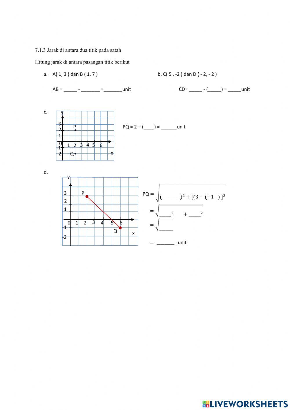 Menentukan jarak antara dua titik