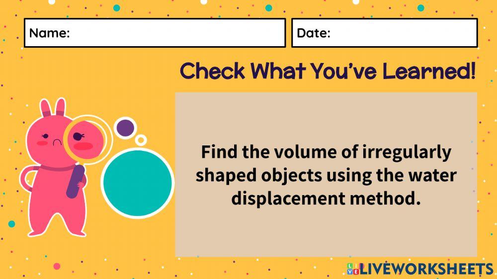 Volume of Irregular Solids Worksheet