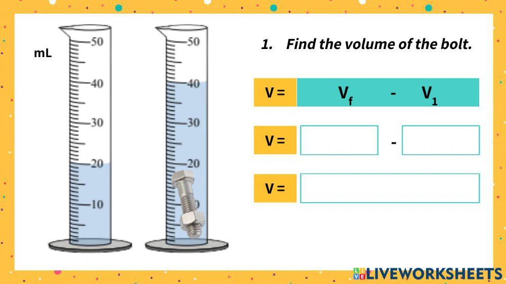 Volume of Irregular Solids Worksheet