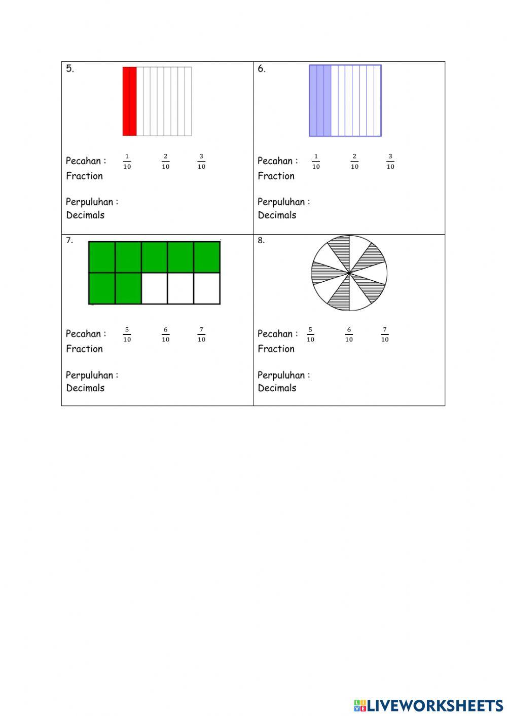 Tukar pecahan kepada perpuluhan