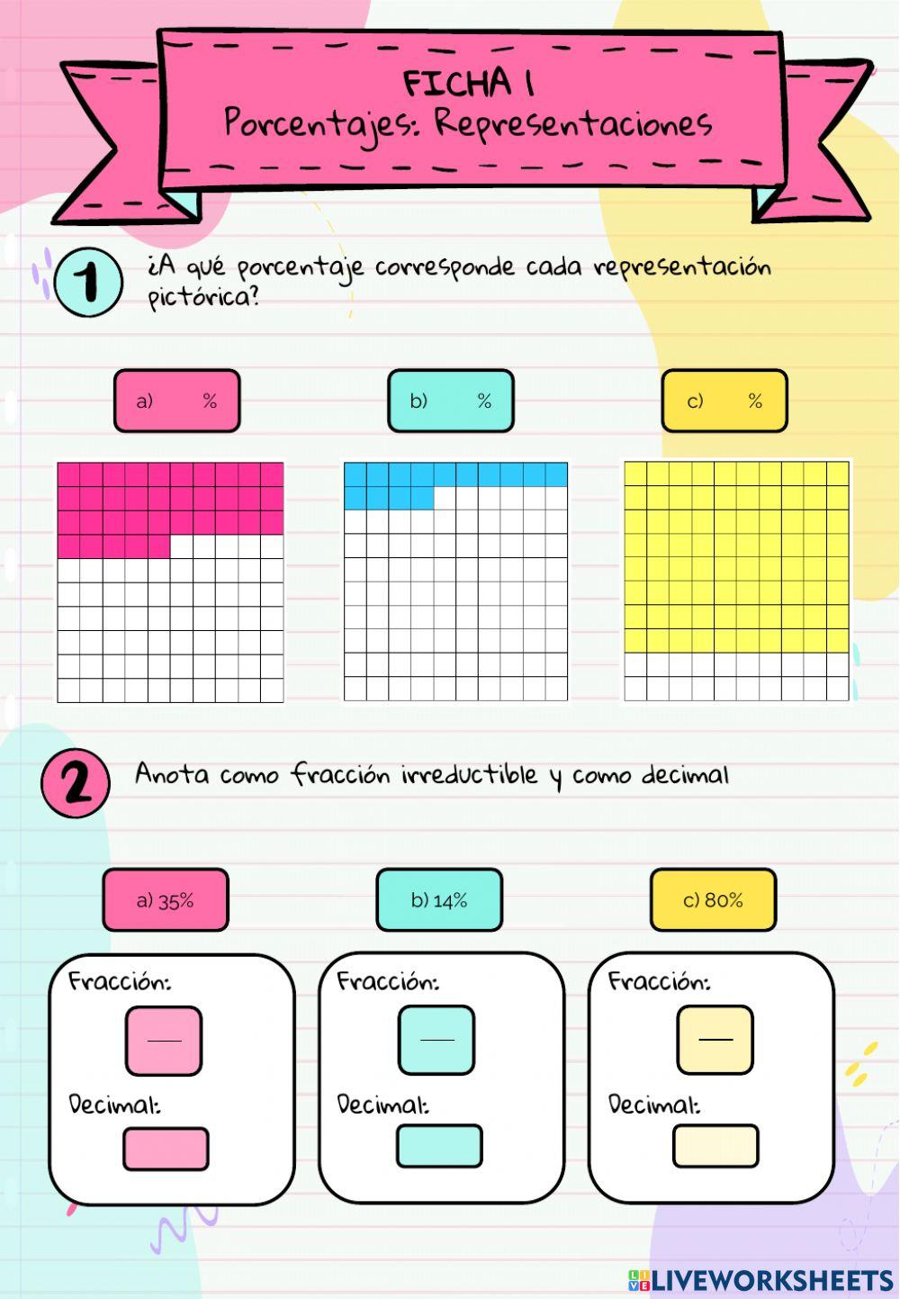 Ficha 1 - Representaciones de un porcentaje