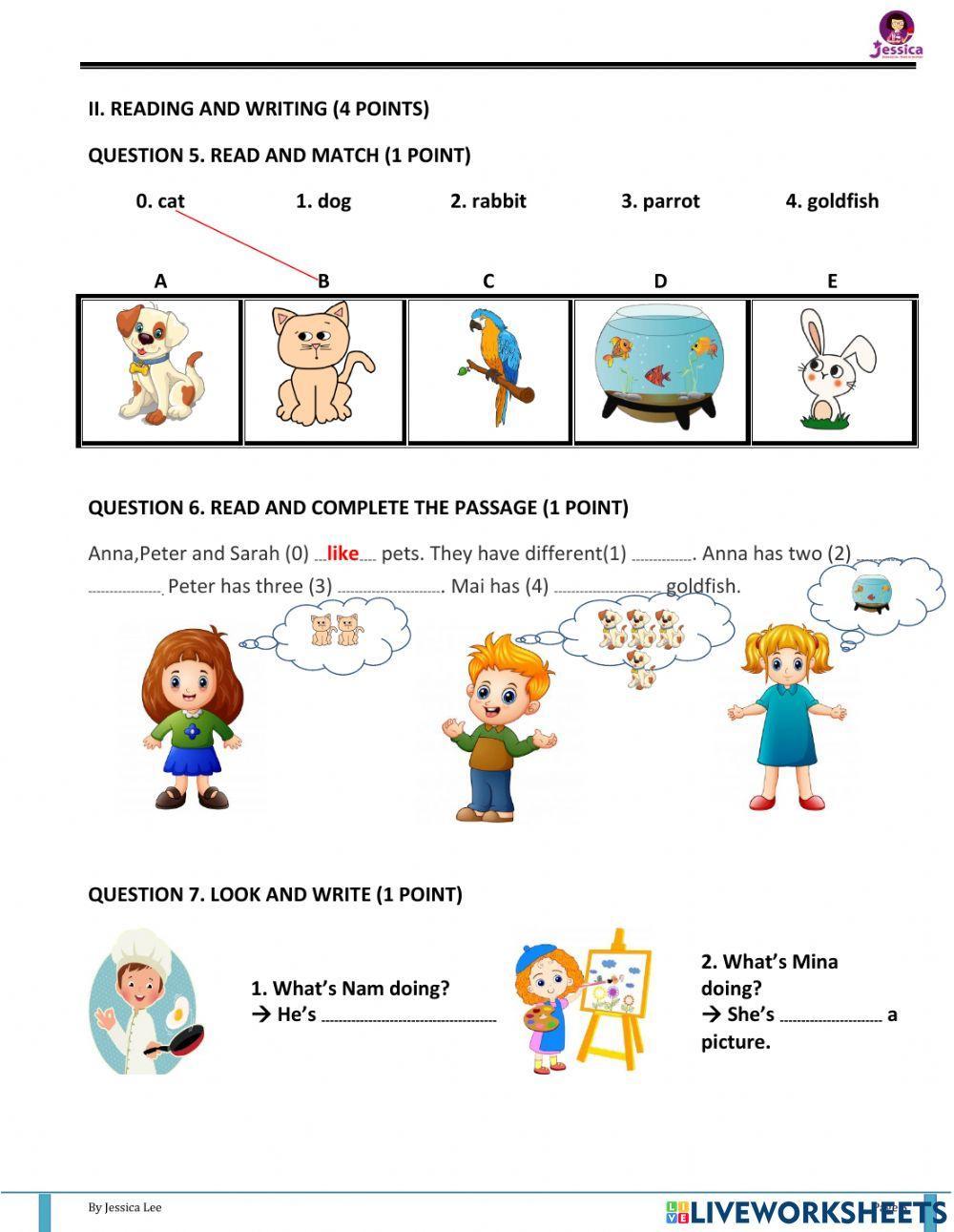 Kiểm tra cuối kỳ 2 lớp 3