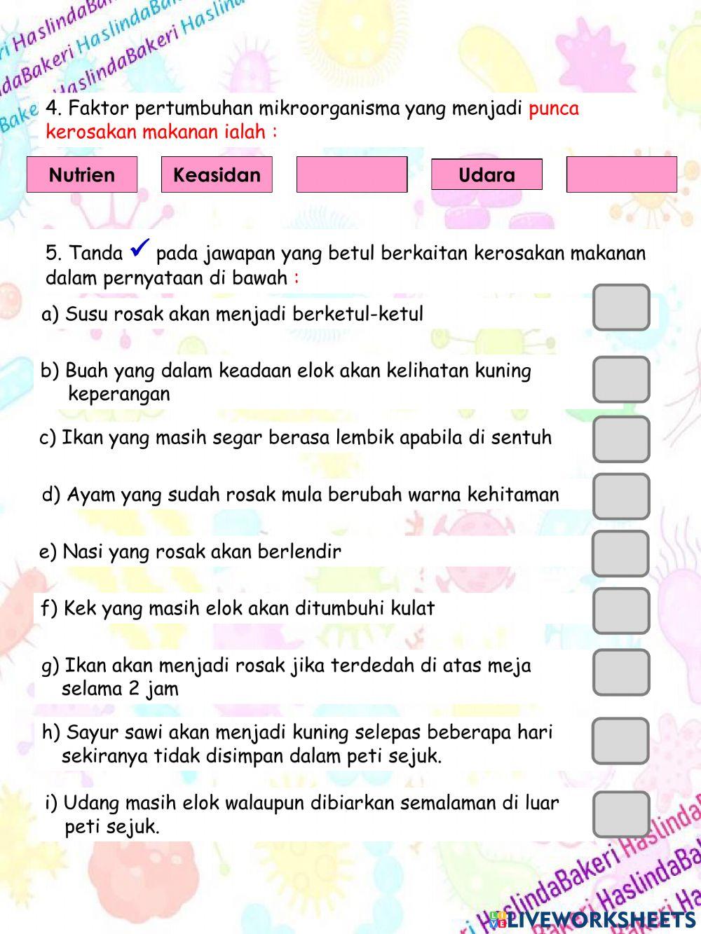 Sains Tahun 6 : Kerosakan makanan