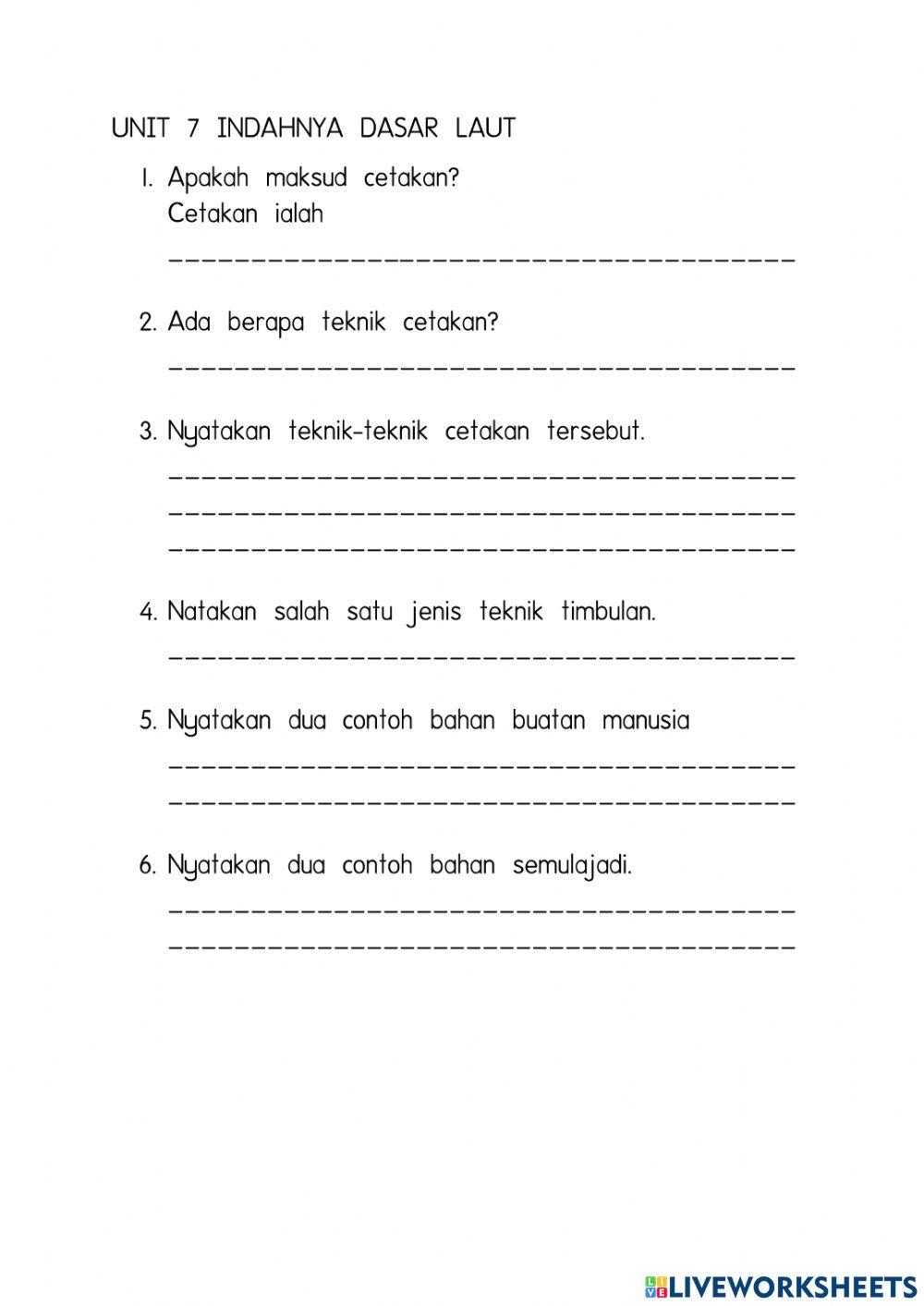 Unit 7 indahnya dasar laut