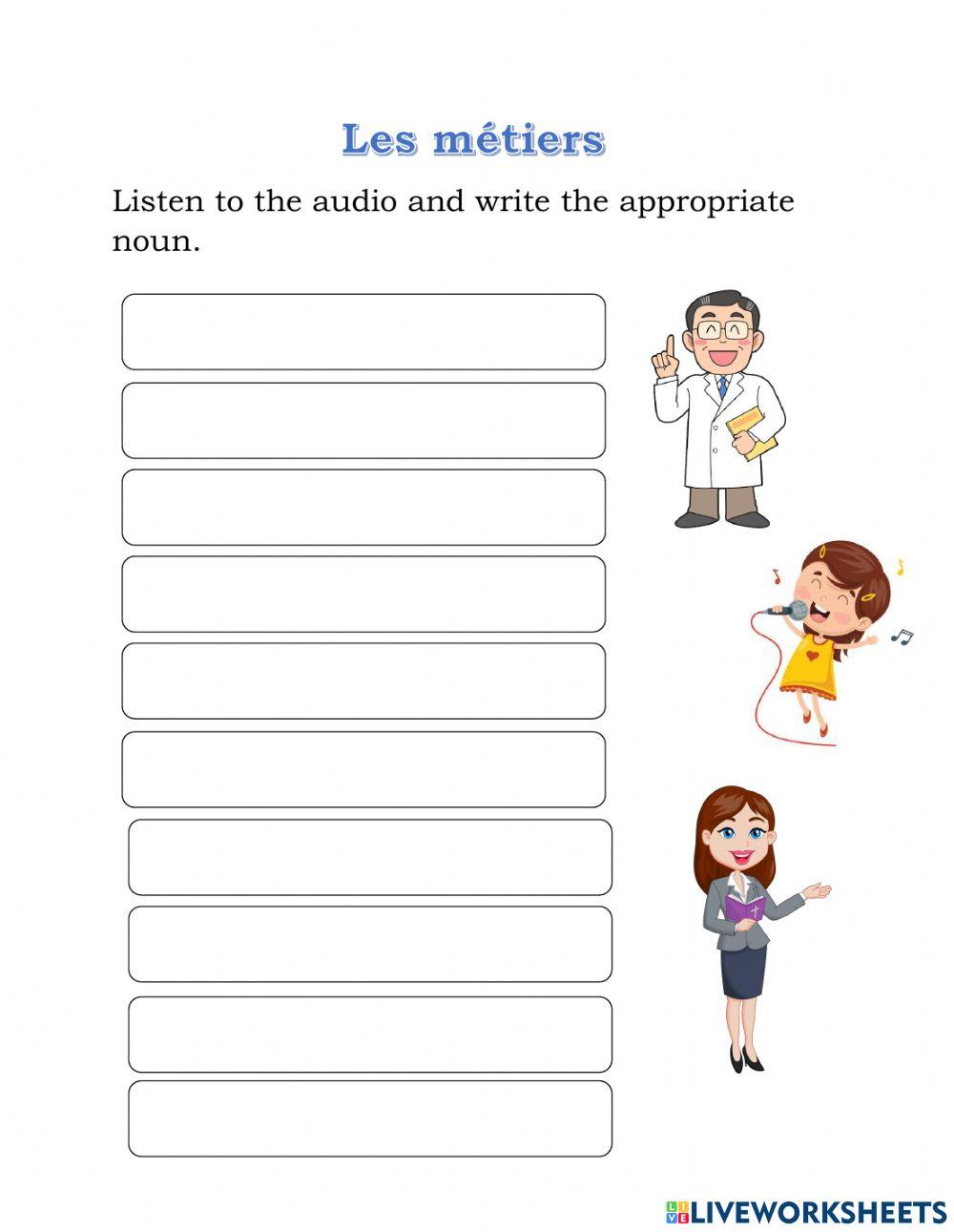 Les métiers -Listening