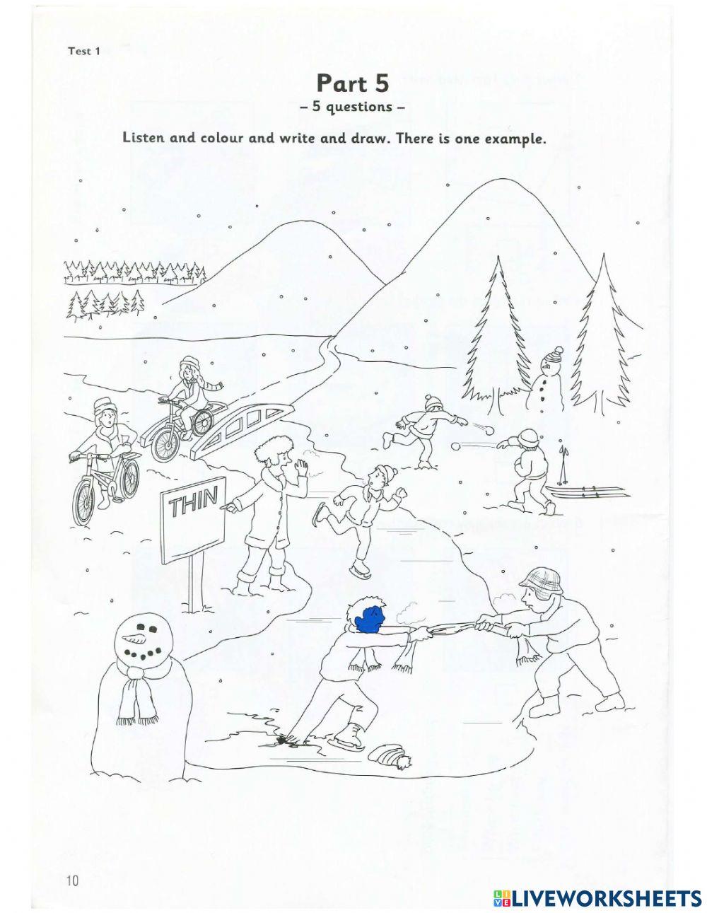 Flyers 7 - Test 1 - Listening - Part 5