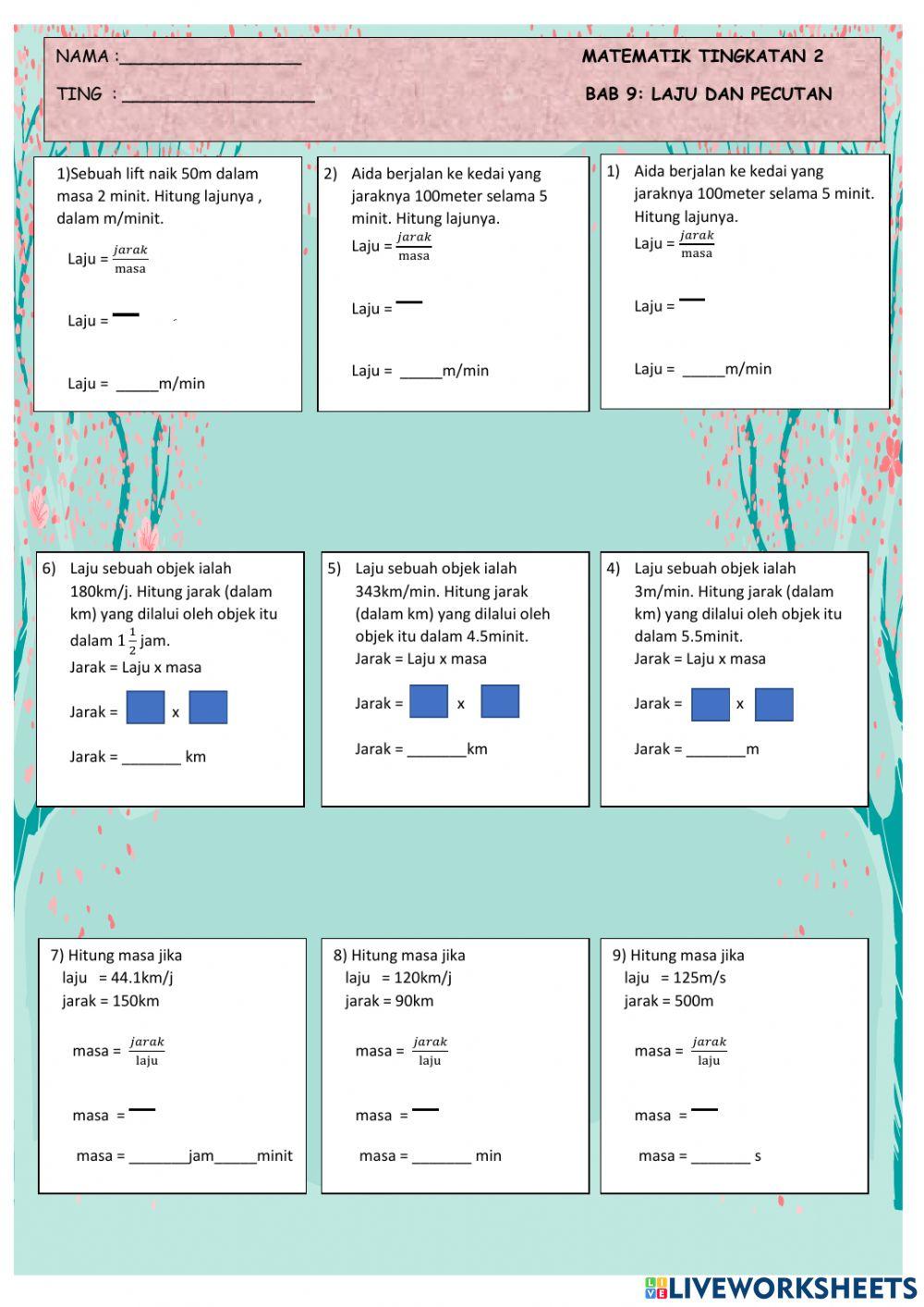 Bab 9: laju dan pecutan