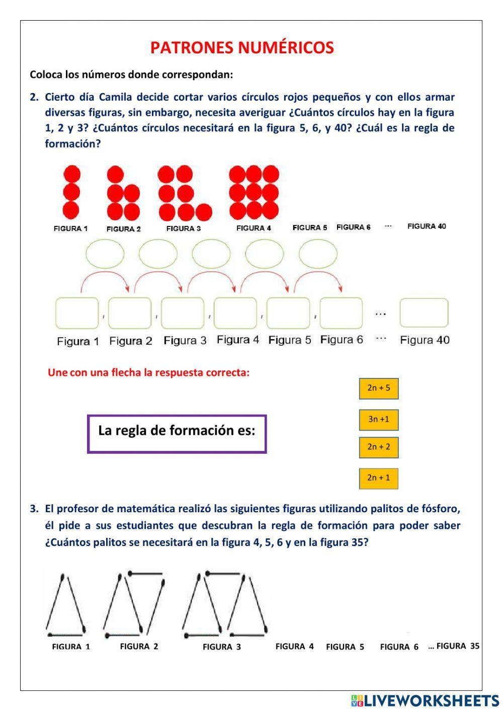 Patrones geométricos y numéricos