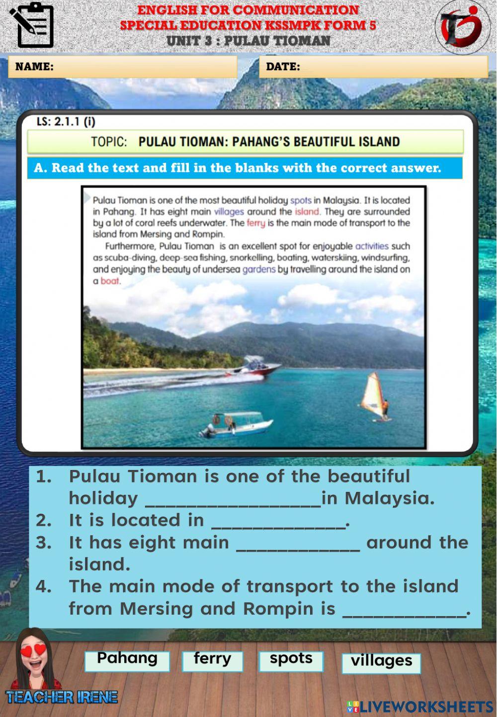Pulau Tioman A Beautiiful Island