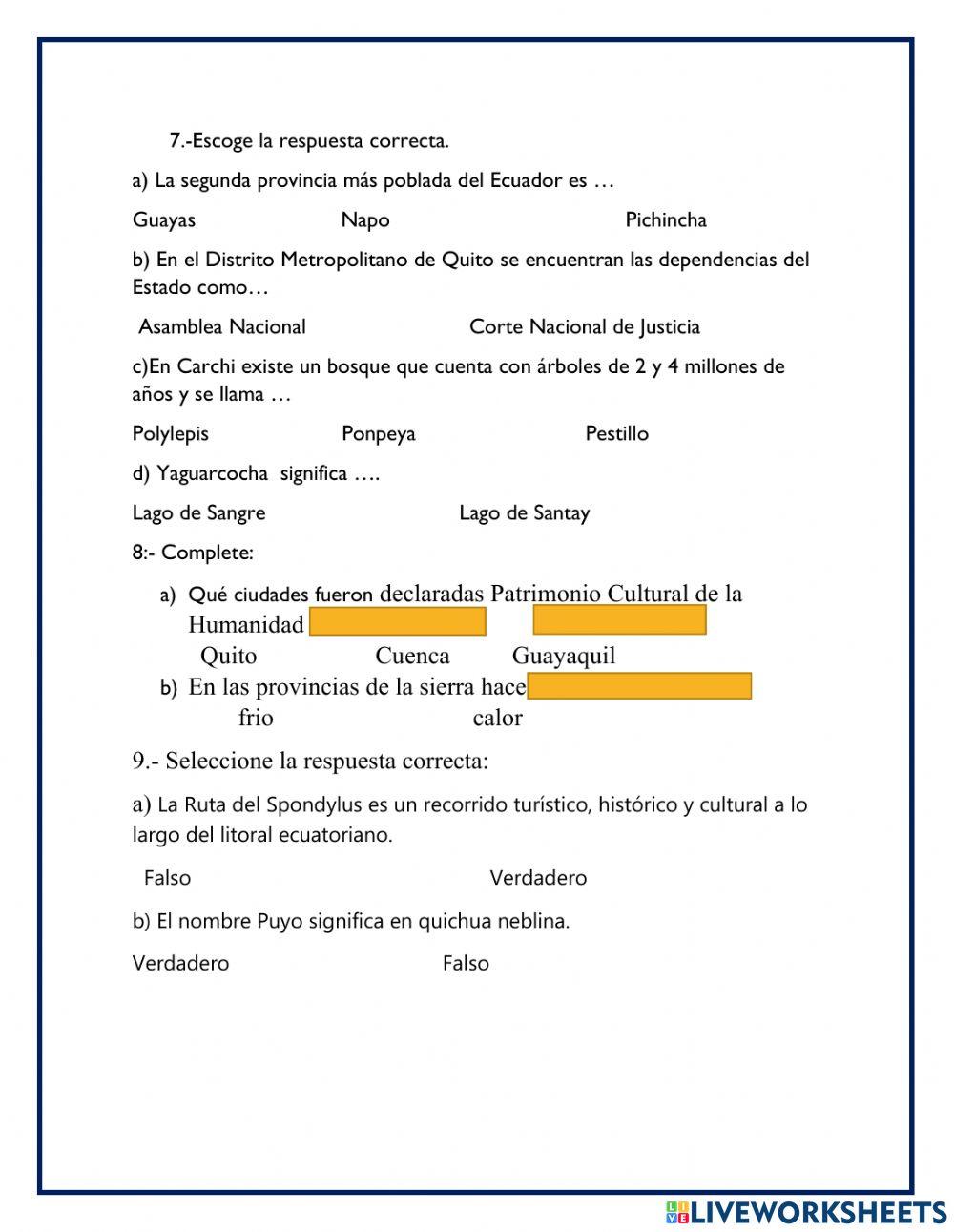 Provincias del Ecuador