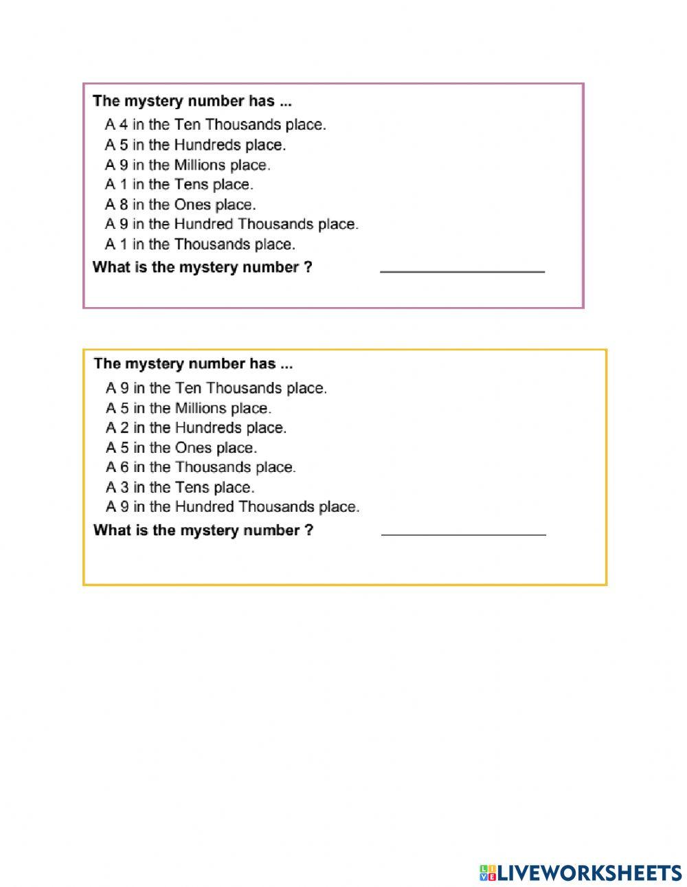 Find the Mystery Number