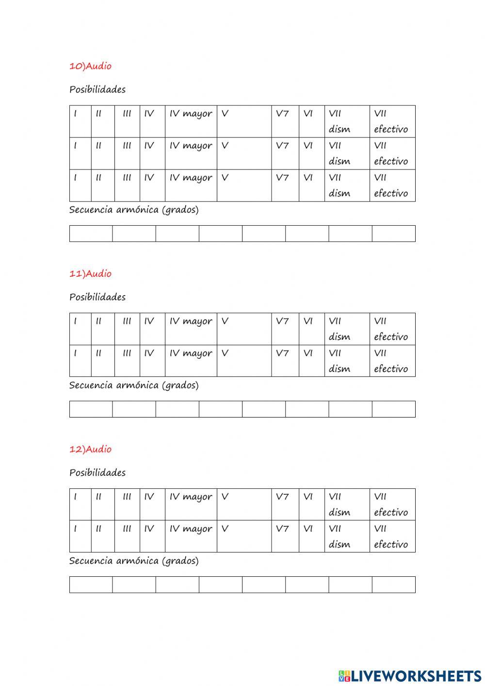 Dominantes secundarias. Séptimo efectivo