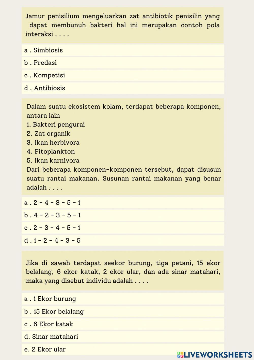 Interaksi Makhluk Hidup dengan Lingkungan