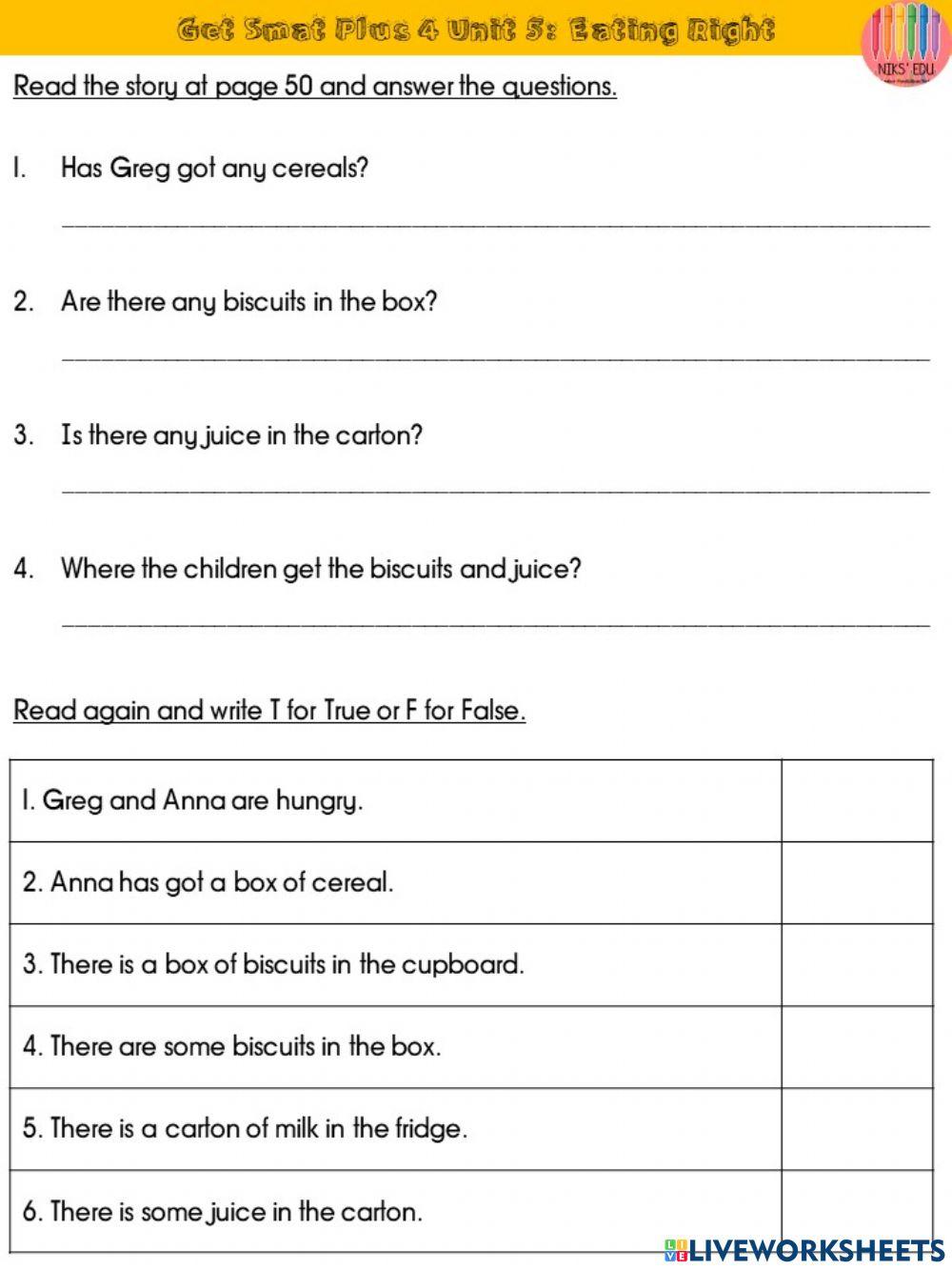 Eating right- Reading