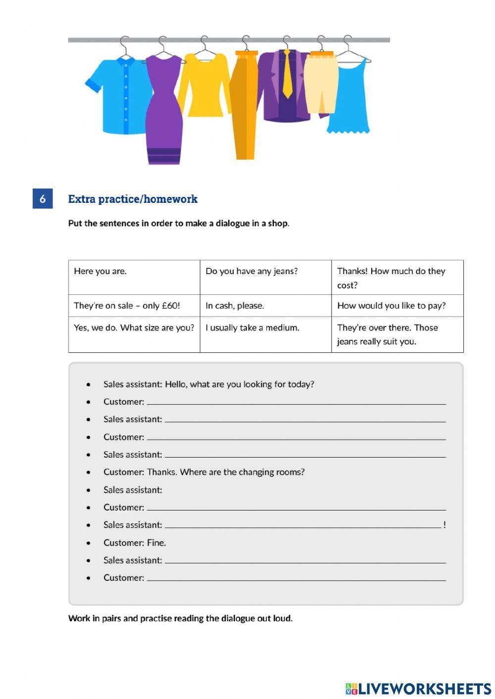 Shopping for clothes