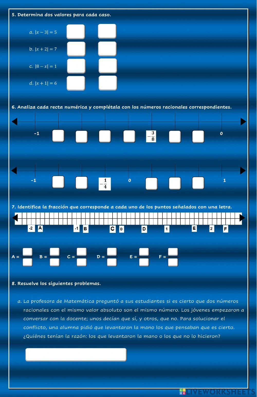 Práctica conceptos básicos de los números racionales