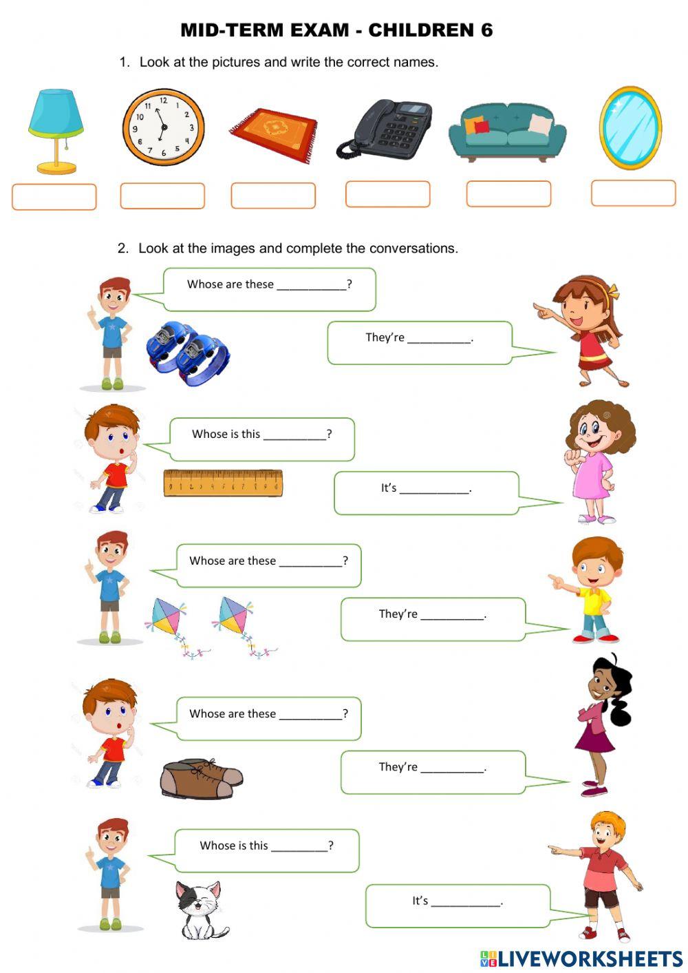 Mid term exam-children 6